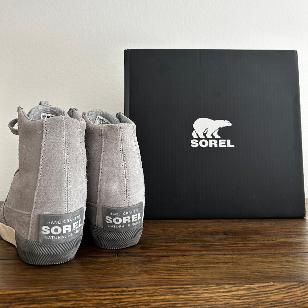 SOREL Out N About Wedge Womens Waterproof Suede Shoes, Gray Size 8